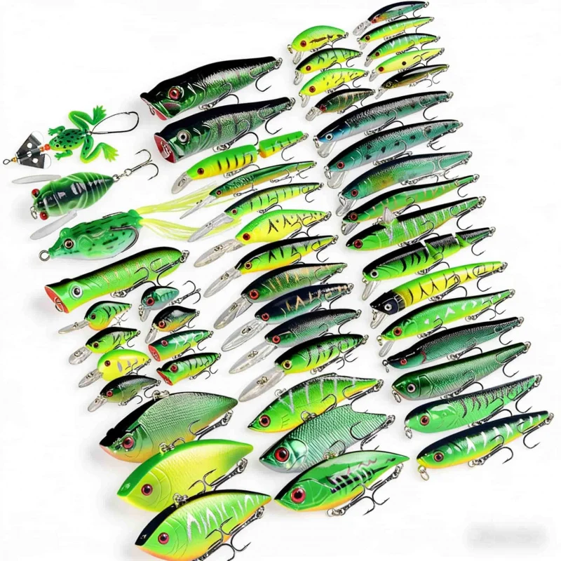 

Набор приманок Lure bait set50A: бионическая искусственная приманка-минноу VIB, волнообразная приманка-карандаш, жесткая приманка - универсальное рыболовное снаряжение для пресноводной и морской рыбалки.