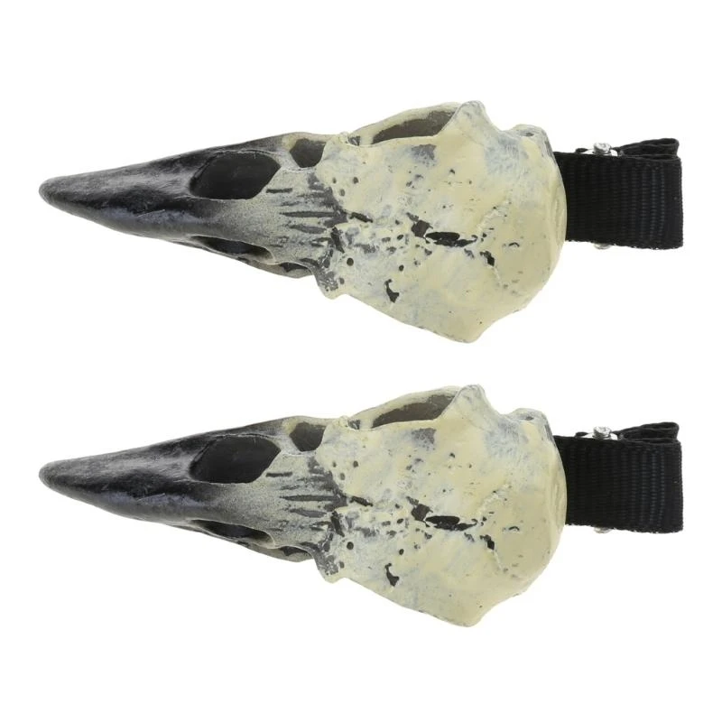 

Large and Luxurious Hair Clip Spooky Crows Bone Barrettes Antique Side Hairpins for Themed Event and Daily Wear 15UB
