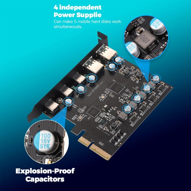 Imagem -03 - Dual tipo Cartão Expansão tipo Adaptador Chip Conversor Pcie para Usb 3.2 20gbps Gen2 Asm3142