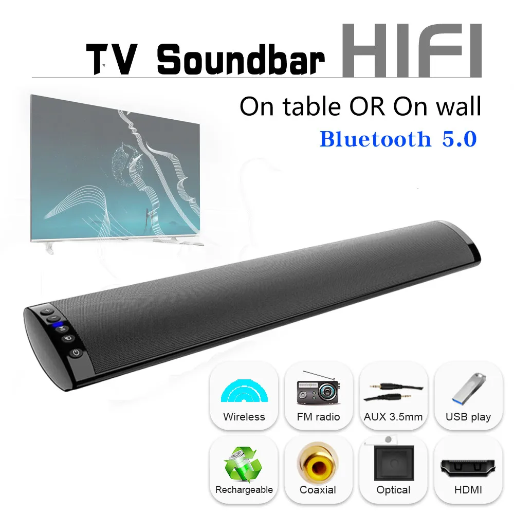 

Powerful Soundbar Sound Radio Blaster Bar Audio TV PC Computer Subwoofer Wireless Echo Wall Home Theater Bluetooth Speaker