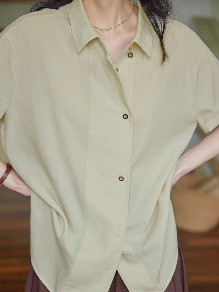 

Solighter Women's Linen irt Summer 2025 New Loose Fit ort Sve Breathable Comfortable Vintage Sle Pure Color Button up