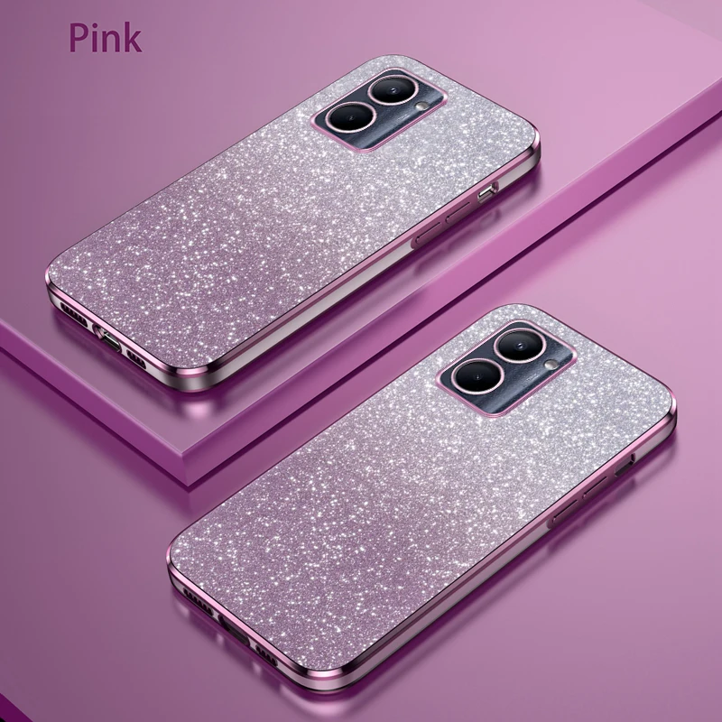 Electroplate Glitter Phone Case For Realme C2 C7 C11 C15 C17 C20 C20A C21 C25Y C30 C31 C33 C35 C53 C55 TPU Soft Bumper Cover