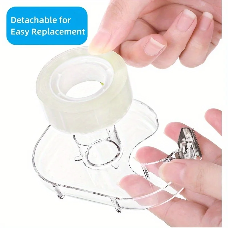 Transparent Tape and Dispenser, Refillable Tape Dispenser, Office Tape Rolls, Transparent Tape Gift Wrapping, Craft, School