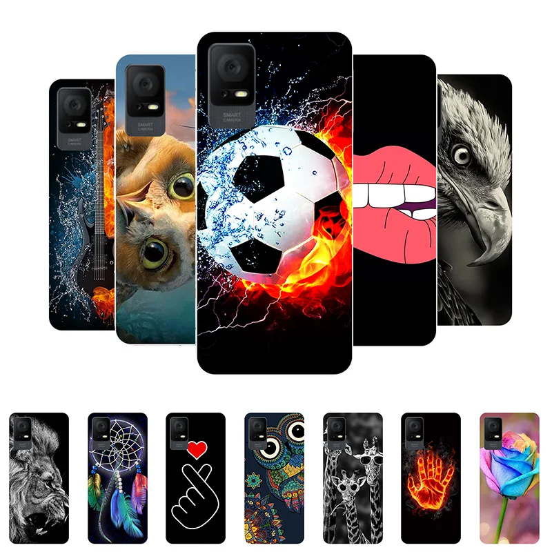 para el Funda TCL 408 2023  Fútbol  Silicona blanda  Fundas traseras para TCL 408 T507D1 T507 T507U T507J  Estuche de teléfono para TCL408 etui Funda