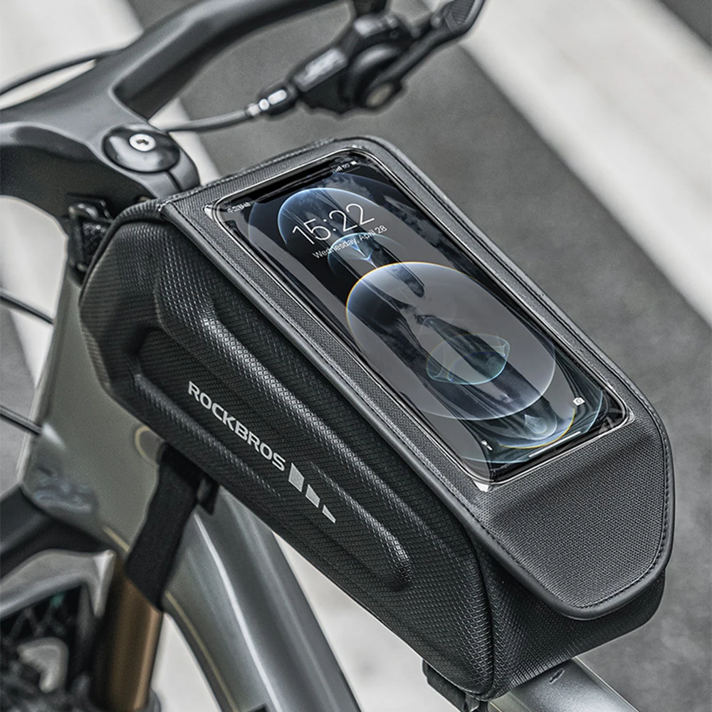 

Bike/Bicycle Phone Front Frame Bag, Waterproof, Tube Bag,Cycling Pouch, Bike Accessories for Men Compatible Phone Under 6.5”