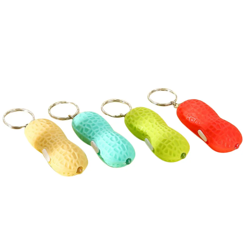 10Pcs Peanut Keychain Flashlight Bag Pendant Car Key Decoration Fashion Accessory Gift Birthday Christmas Graduation Valentine's