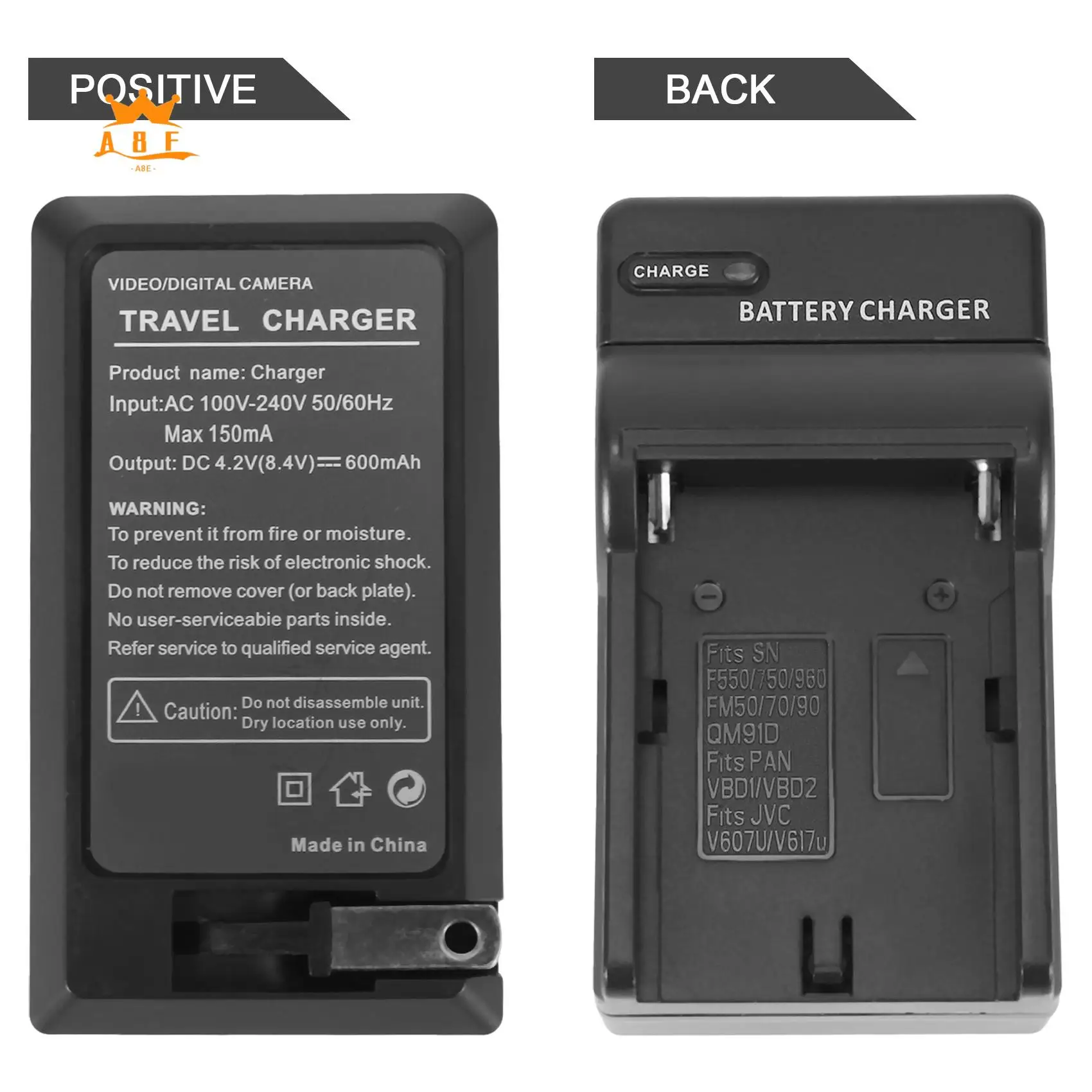 Зарядное устройство A08E-NP-F550 для Sony NP-FM50, FM70, FM90, FM30, FM500H, FM51 (разъем США)