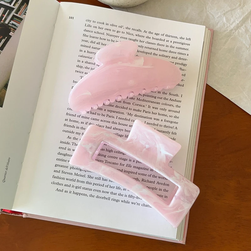Haarklammern für Frauen und Mädchen, Rosa Haarkrallen, Rutschfeste Krabben-Haarspangen, Modische Haaraccessoires, Geschenke – Detail 7