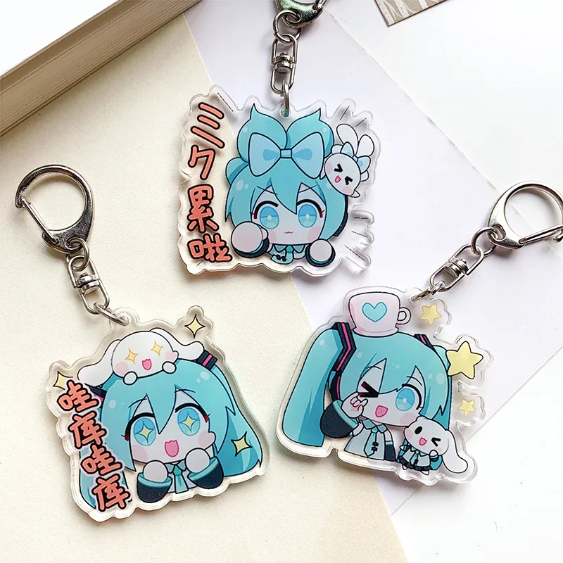 

Hatsune Miku Acrylic Keychain Cute Girl Anime Peripheral Creativity Cute Backpack Pendant Decor Fashion Surprise Couple Toy Gift