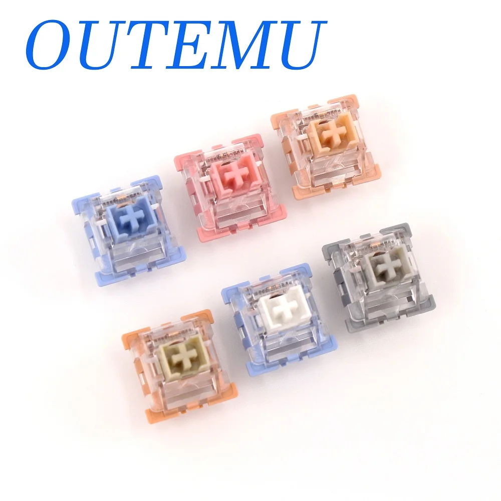Przełączniki Outemu smarowany mechaniczny przełącznik klawiatury 3Pin cichy Clicky liniowy dotykowy mleko Tom Jerry niestandardowy przełącznik do gier RGB MX