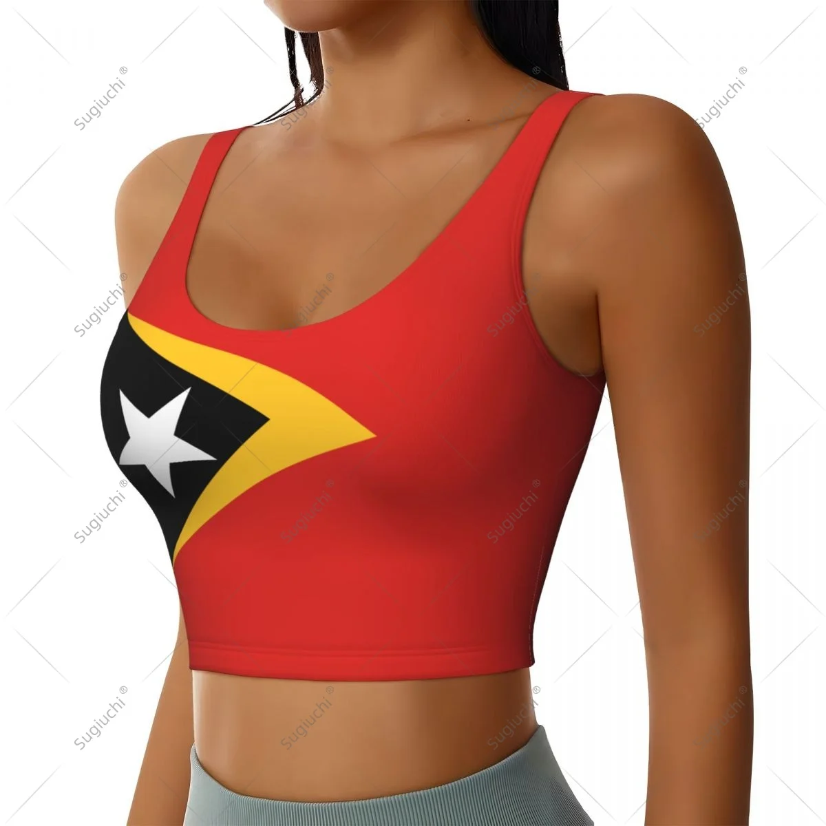 East Timor Flag Women Girl Activities Sports Vest for Female Yoga Vest Workout Vest Lightweight Trendy