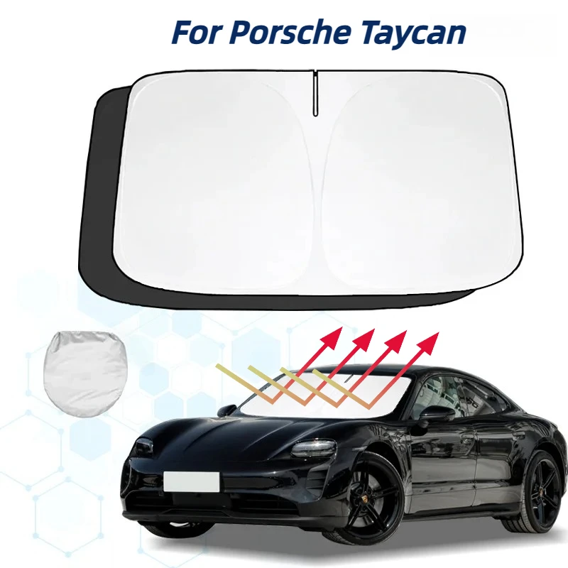 

For Porsche Taycan 4S Taycan Turbo GTS Windshield Sun Shade Sunshade Sun Visor Protector Foldable Blocks UV Rays Keep Car Cooler