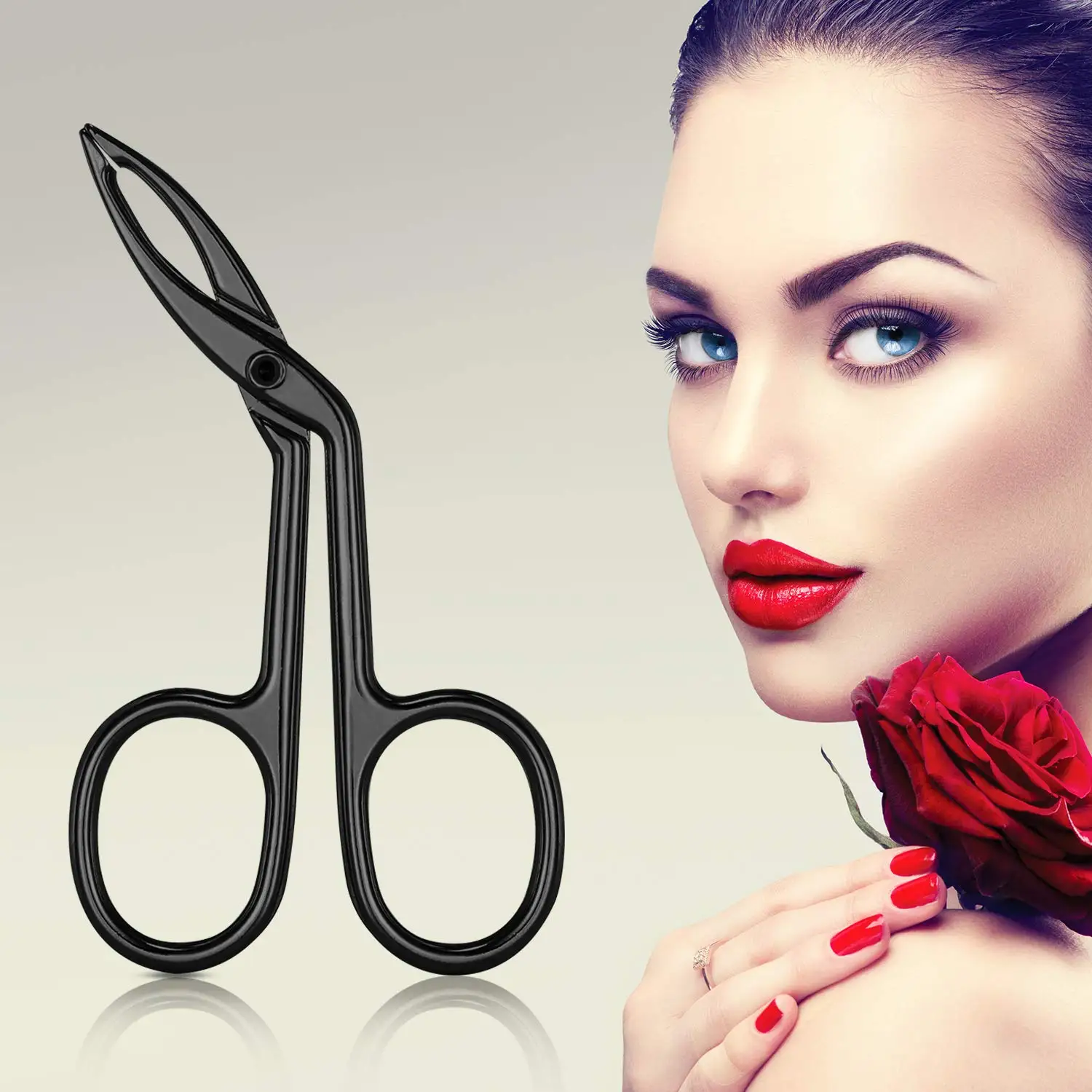 Eyebrow Scissors Stainless Steel Handle Straight Flat Tip Tweezers Eyebrow Tweezers Hair Plucker for Trimming and Shaping