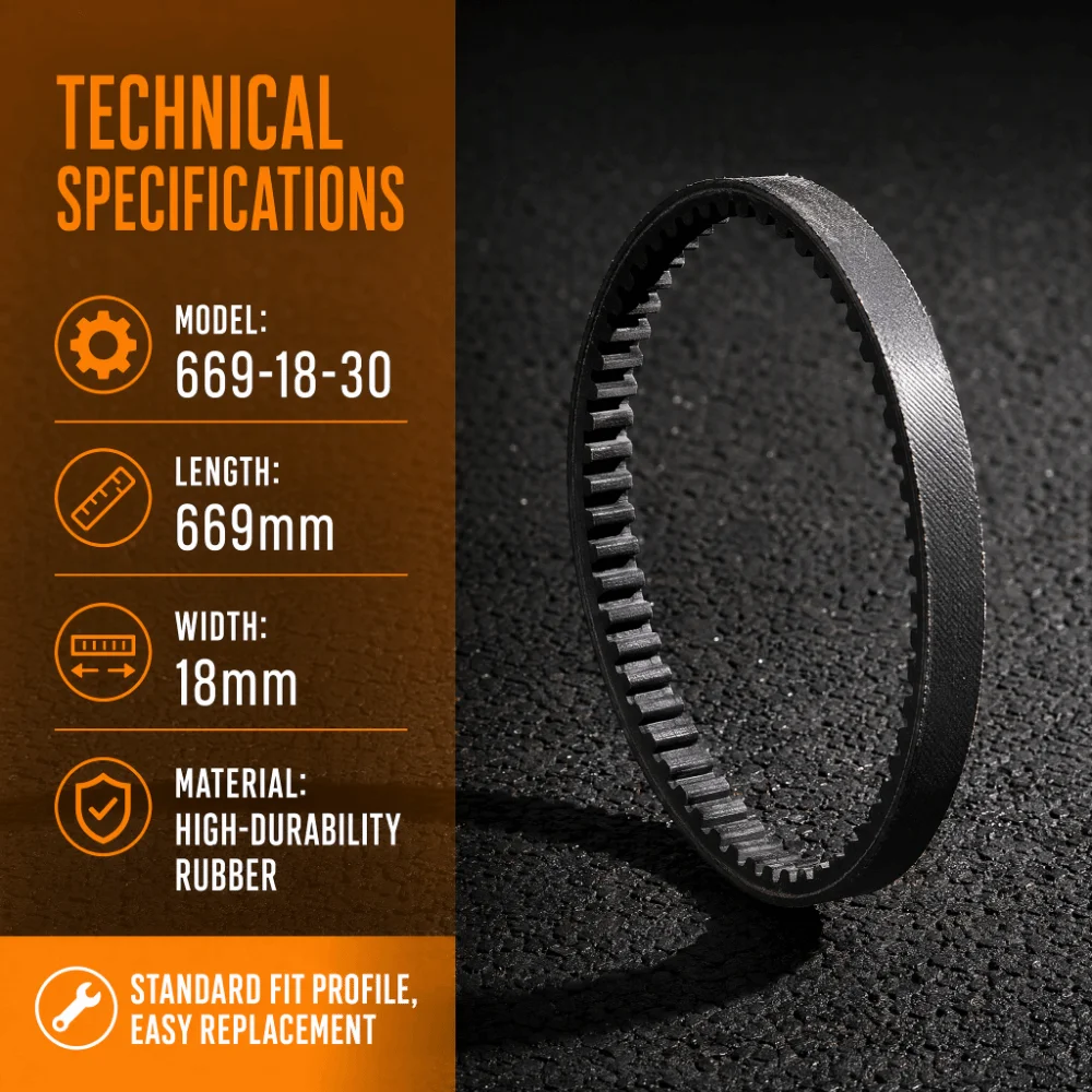 Rubber Scooter Drive Belt Black 669-18-30 Transmission Belt Pedal Bike Engine Belt for GY6,/QMB/QMA 139/4 Stroke Engines