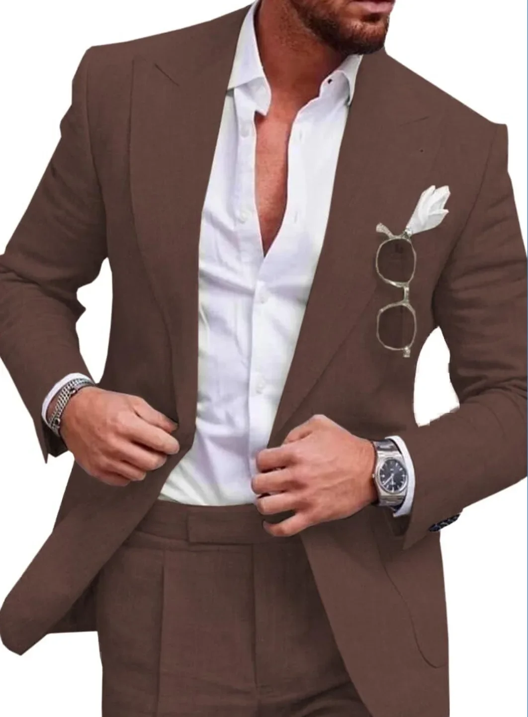 10278 Groom's groomsmen  Men's two piece printed suit