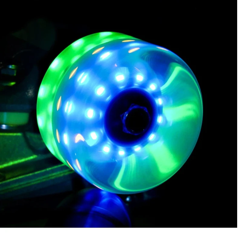 Skateboard Roller Longboard Flash Wheel Double Row Roller Skates Glowing Wheel Universal Street Wheel Night Light 65*36mm