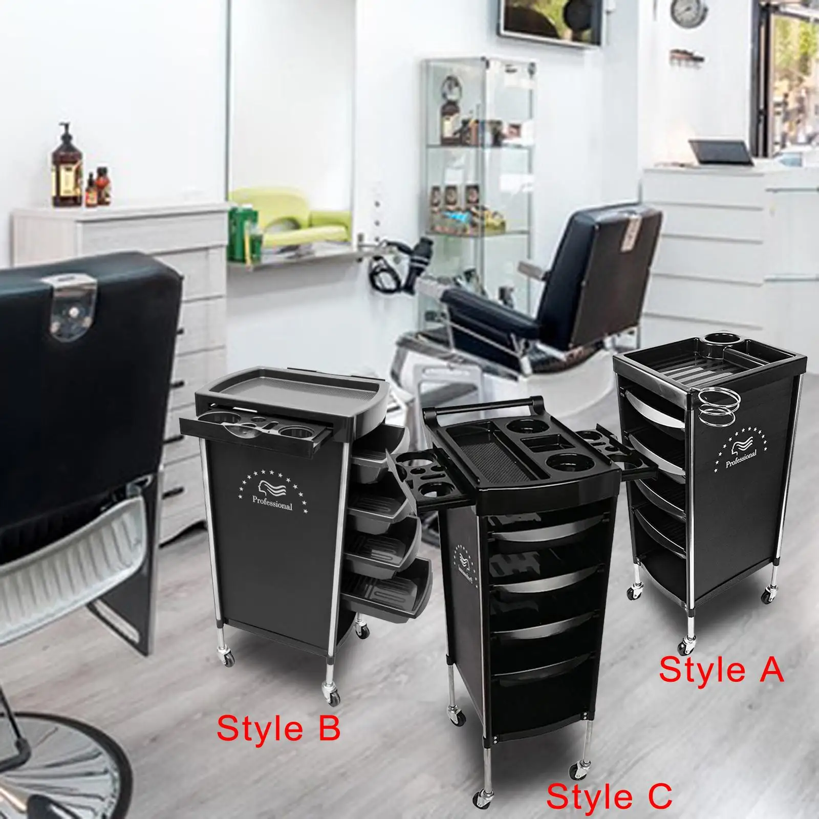 6 Tier Mobile Cart Hair Cart with Wheels Utility Cart Salon Storage Multipurpose Trolley Cart for Kitchen Bathroom Spa Equipment