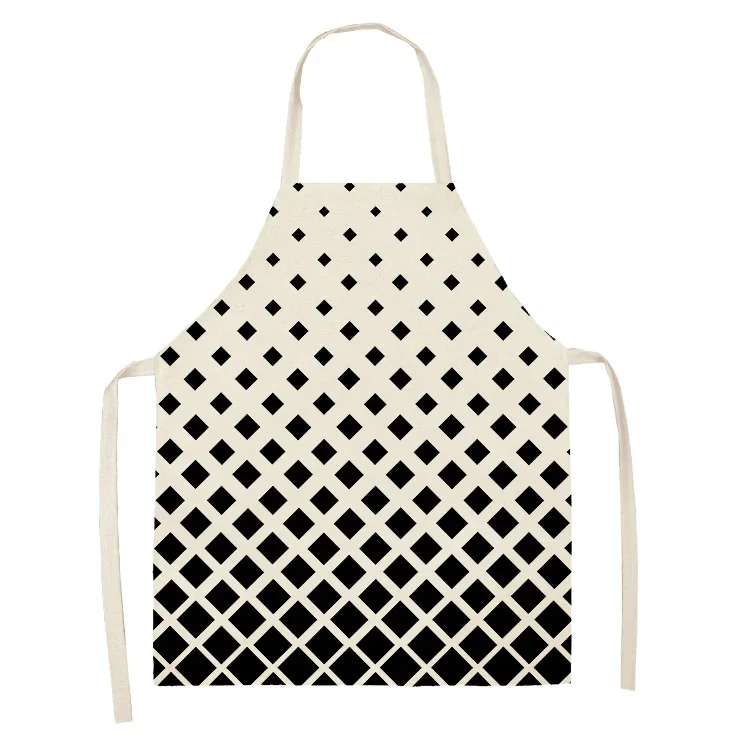 Black and White Printing Kitchen Sleeveless Apron Kitchen Cafe Apron Children Adult Kitchen Cooking Cleaning Tools Fartuchy Chef