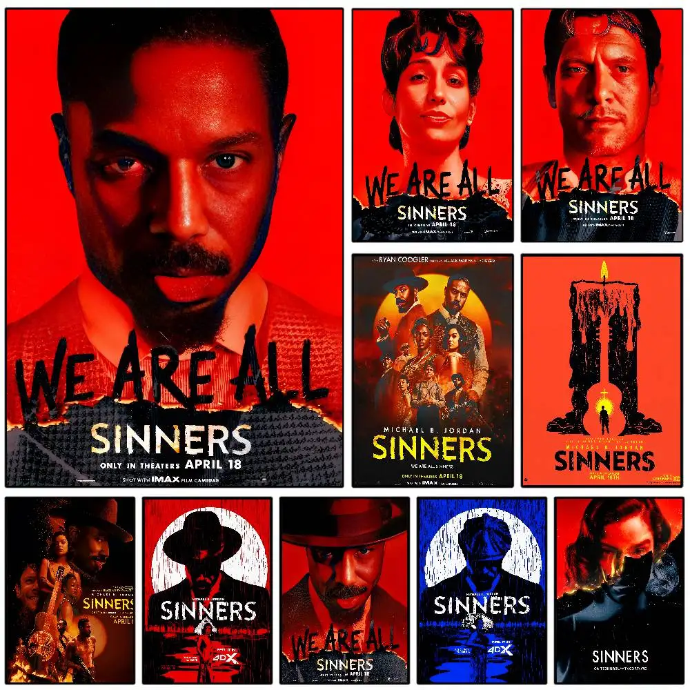 2025 Movie Sinners Poster Prints For Bedroom Living Room Home Decor Newest Supernatural Horror Films Canvas Painting Wall Art