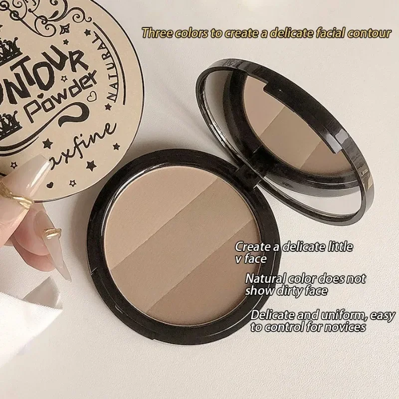 Three Color Contouring Tray Delicate Waterproof Long Lasting Not Easy To Fade Eyeshadow Blush Integrated Tray