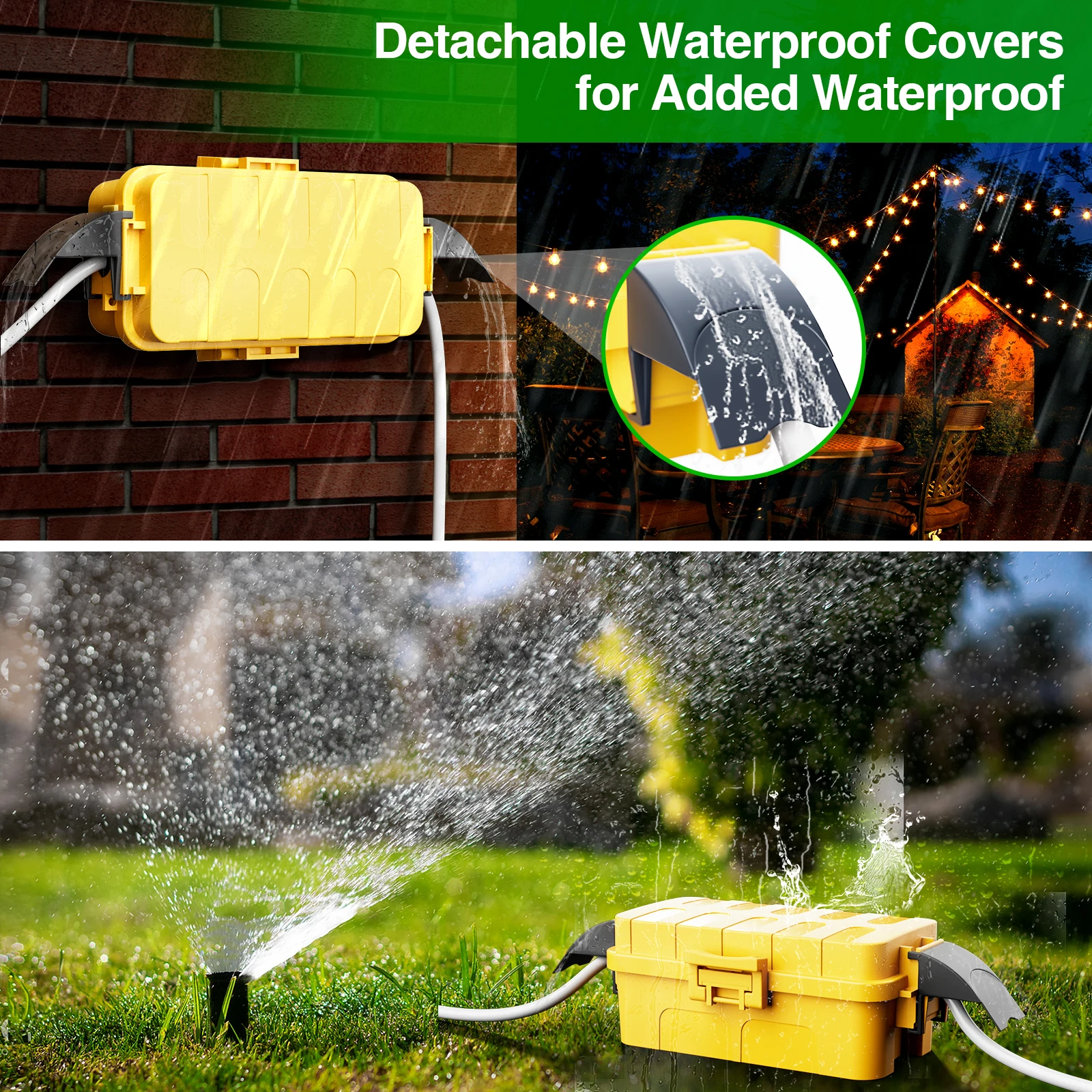 Weatherproof Electrical Box IP55 Waterproof Extension Cord Cover for Plug Holiday Decoration Garden Tools Inner 15x8.1x4.5 cm