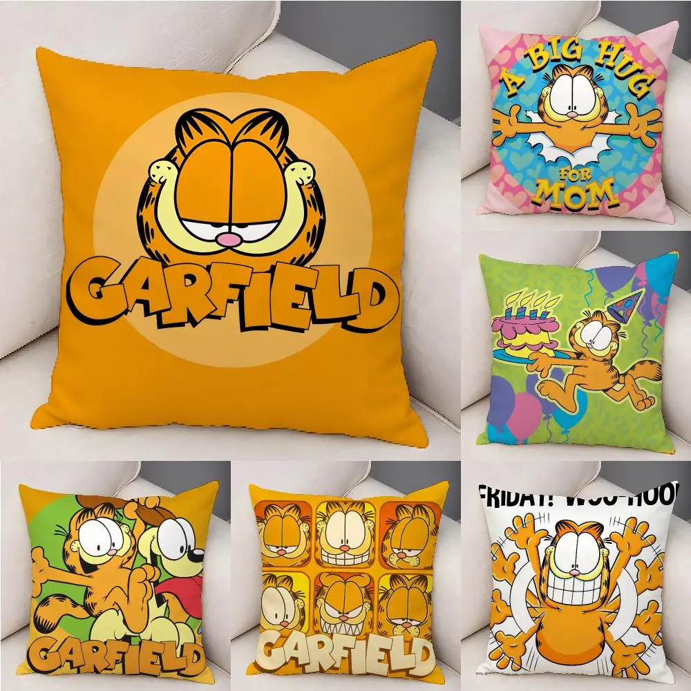 Hot Cartoon Cute G-GarfieldS Cushion Cover Plush Decorative Pillow Case With Hidden Zipper Fashion Room Decor For Home