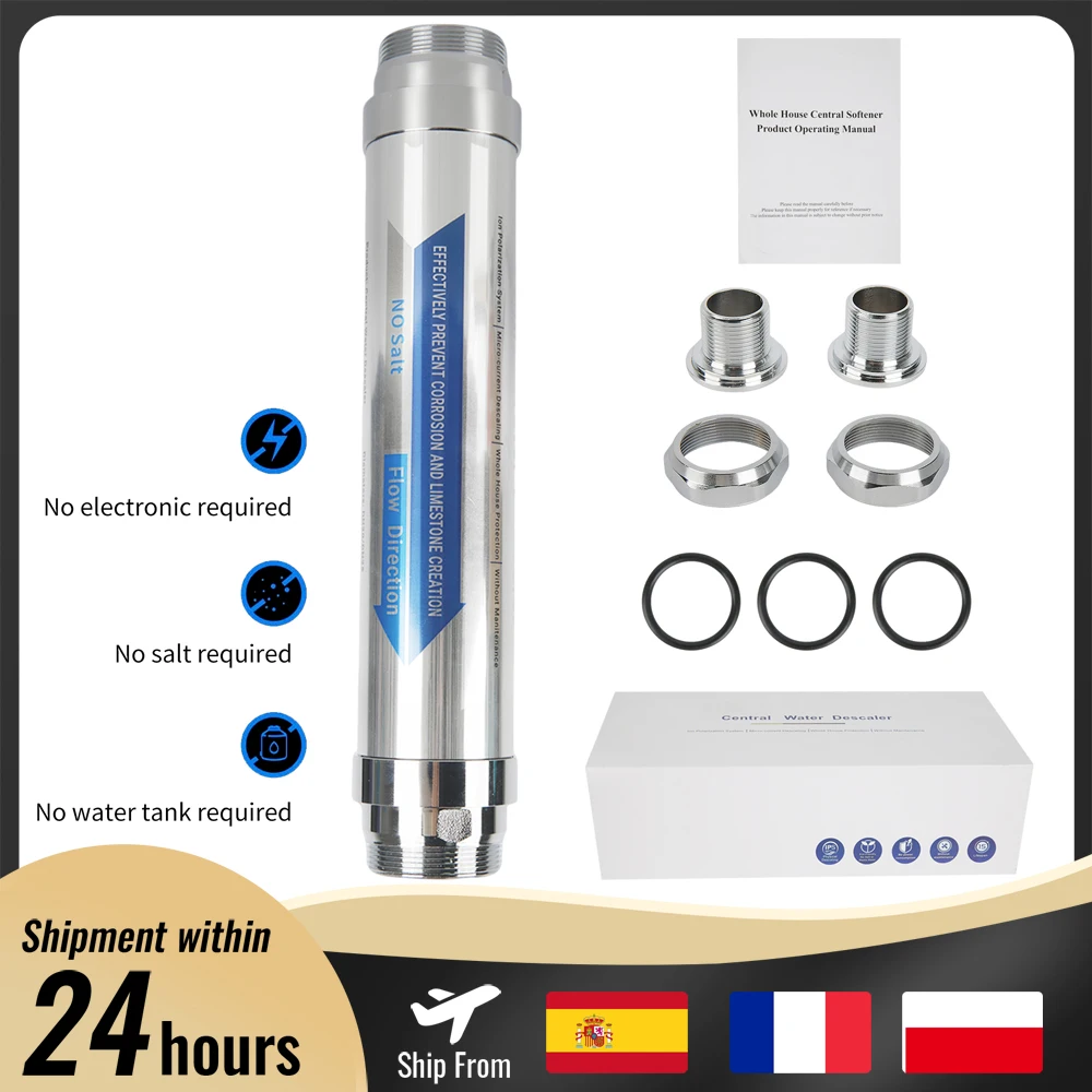 Image of DN20 LPS Wasserenthärter Hartwasserfilter Reiniger Entkalker Wasserenthärtungssystem Edelstahl Kalkreduktionssystem für Zuhause