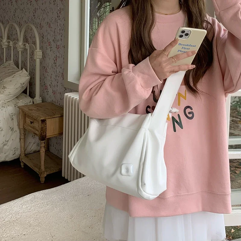 Cute Pink Shoulder Bags for Women Soft Pu Leather Ladies Tote Purse Large Handbags Casual College Girls Book Messenger Bags