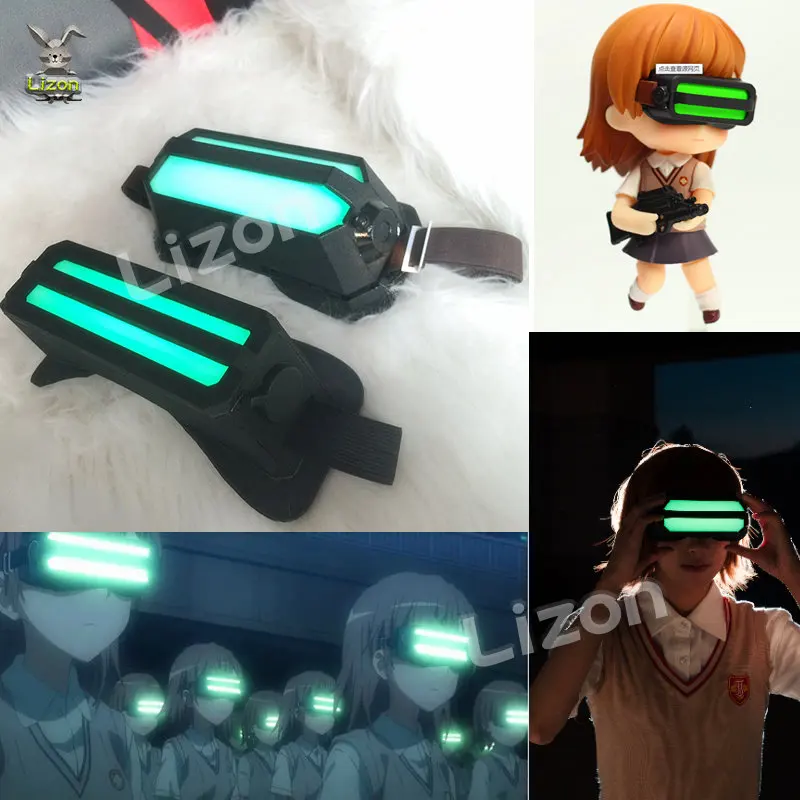 Misaka Mikoto Cosplay Misaka Mikoto LED Goggles Glasses Anime Toaru Kagaku No Railgun Shirai Kuroko Accessories Prop