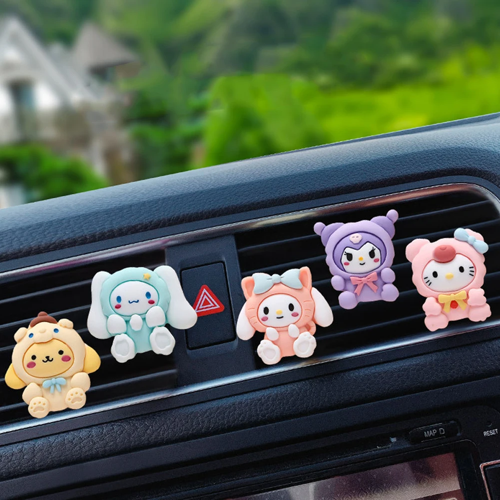 Sanrio Kuromi Cinnamoroll Creative Car Air Outlet Fragrance Aromatherapy Ornament Diffuser Clip Decoration Accessories