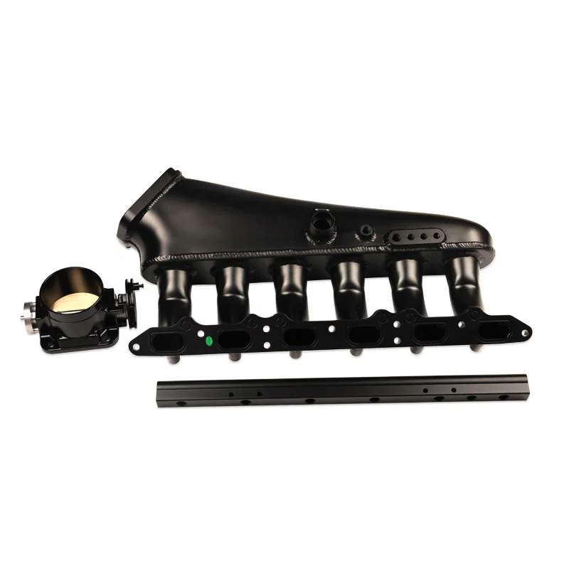 الألومنيوم الخام E60 M54 توربو مشعب السحب 90 مللي متر جسم الخانق مع السكك الحديدية الوقود عالية الأداء لسيارات Bmw M54b30 530i