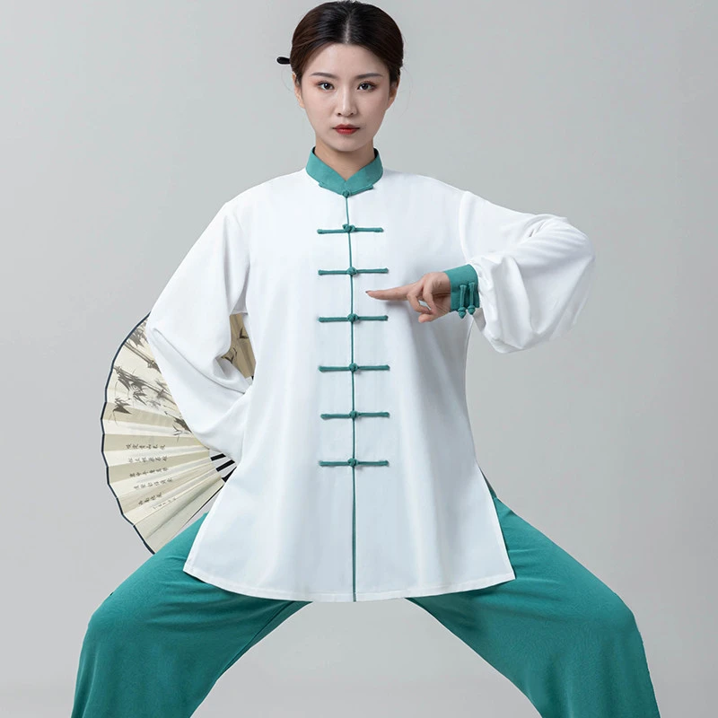 Embossed Linen Contrast Color Short Sleeve Tai Chi Uniform - Premium Unisex Martial Arts Performance Outfit Breathable for Su
