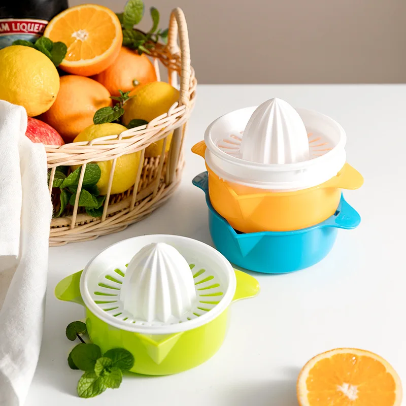 Manual Juicer HighQuality Lemon Fruit Orange Juice Press Lid Portable Mini Juice Cup Citrus Hand Juicer With Bowl Kitchen Gadget