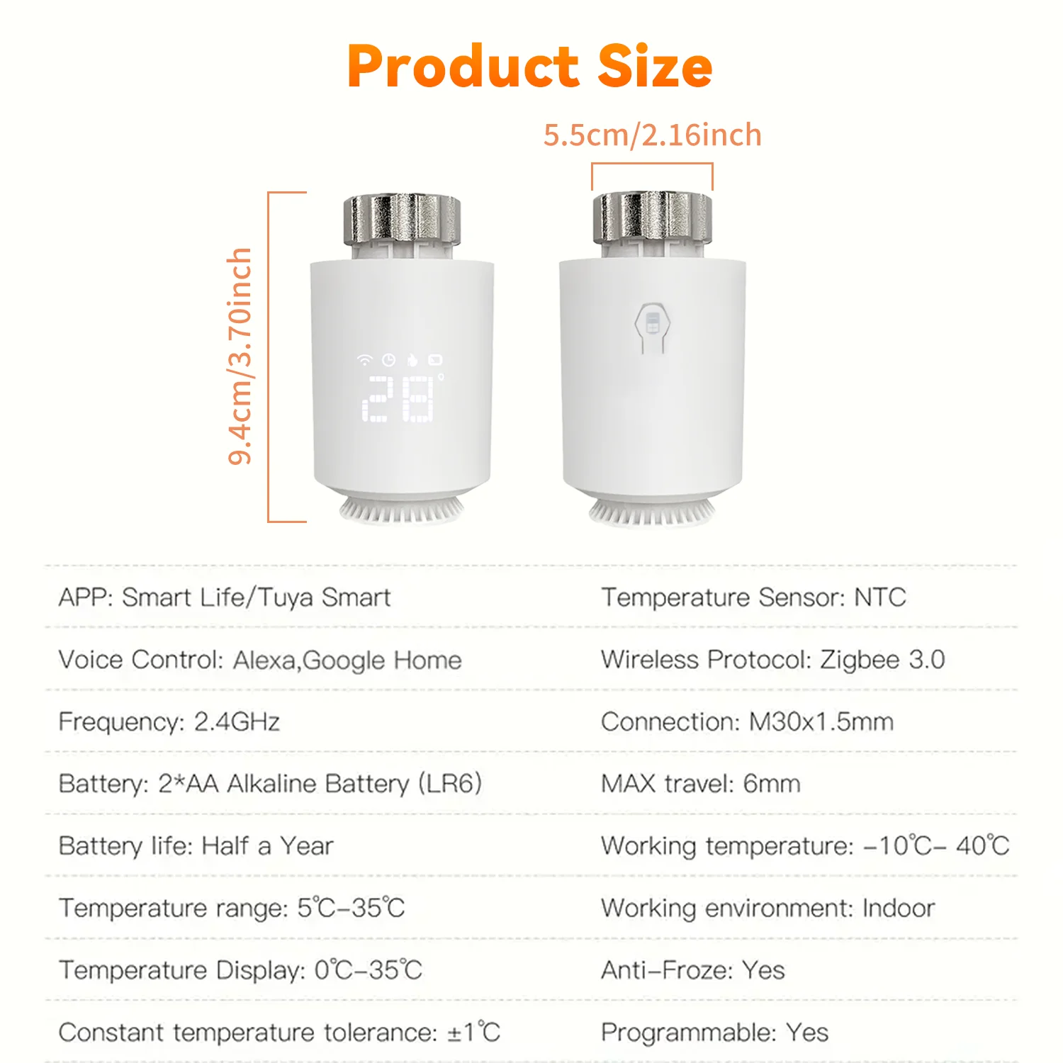 Zigbee Thermostat Radiator Smart Life Products Smart Thermostatic Valve Family Intelligence System Home Security view 6