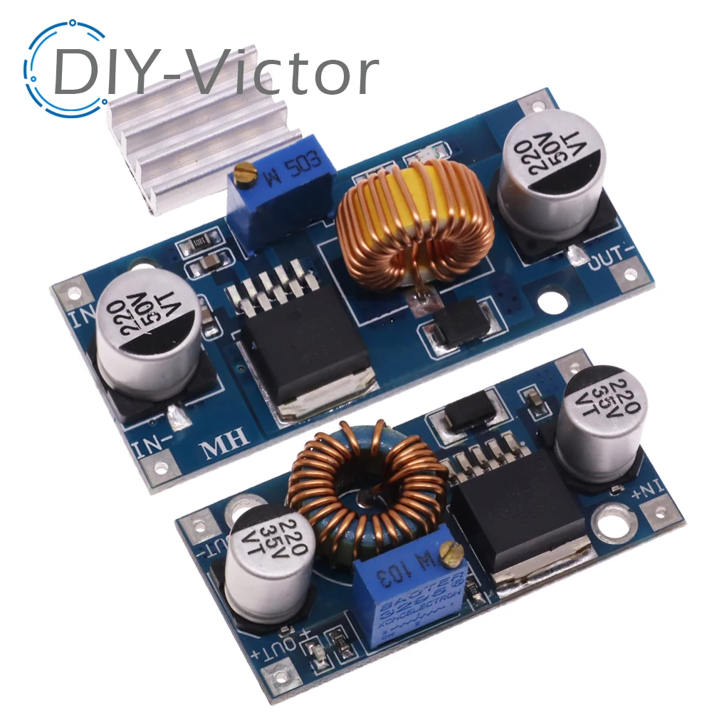 Módulo de fuente de alimentación ajustable, cargador de litio LED con disipador de calor, XL4005, 5A, XL4015, DC-DC, 4-38V a 1,25-36V, 24V, 12V, 9V, 5V
