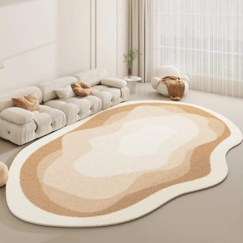 Fluffy Soft Special Shaped Irregular Carpet Living Room Sofa Coffee Table Non Slip Carpets 2024 New Cream Style Home Bedroom Rug