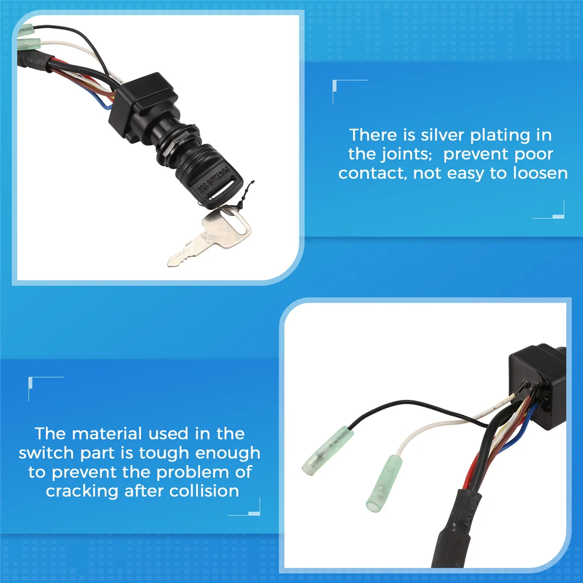 10 Pin Ignition Switch, Waterproof Main Switch Assy 6H3‑82510‑02‑00 for Yamaha Outboard Engine Control Box