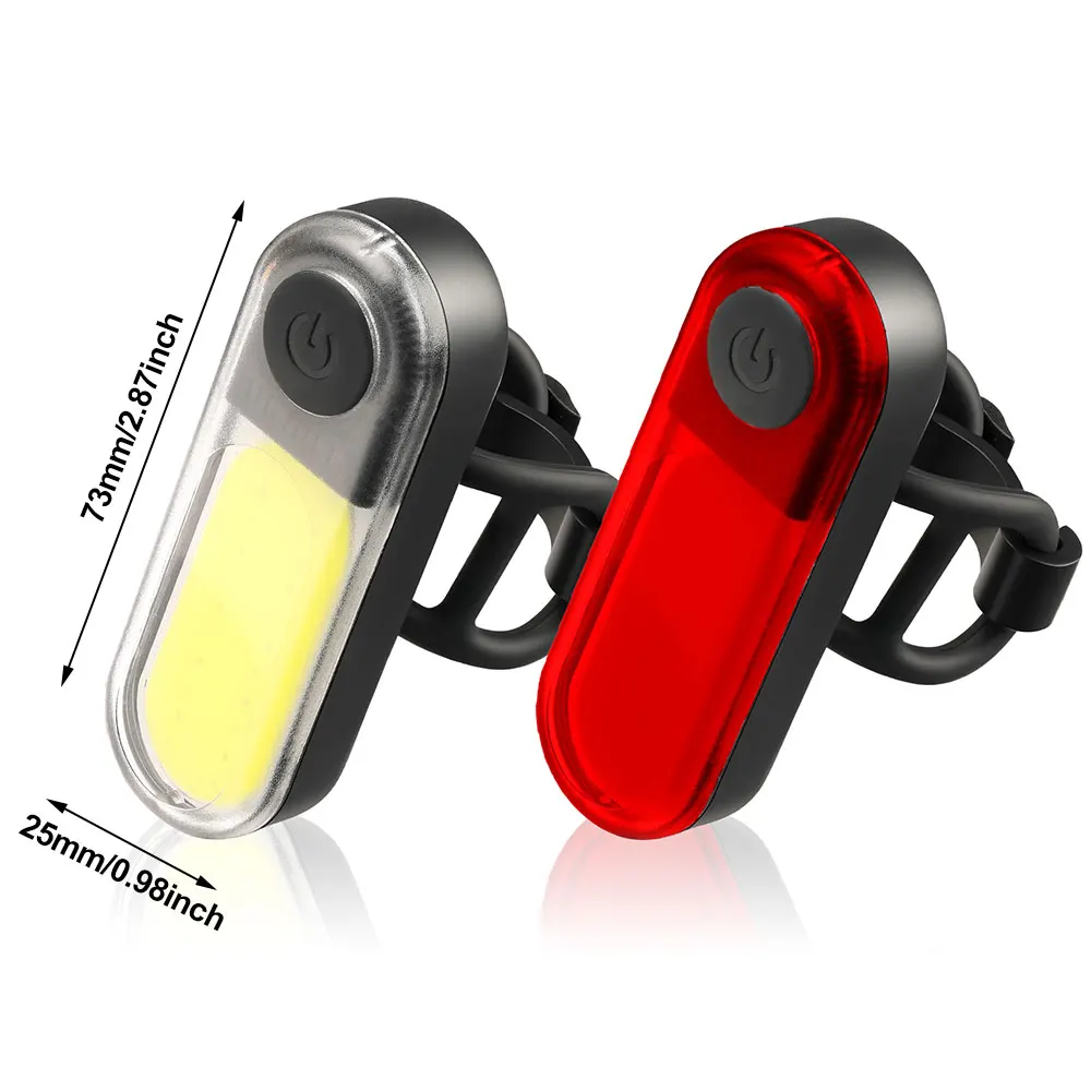 Enquêter arrière de vélo aste rouge et blanc, lampe de vélo avant, feu arrière en iode, feu arrière de vélo de montagne