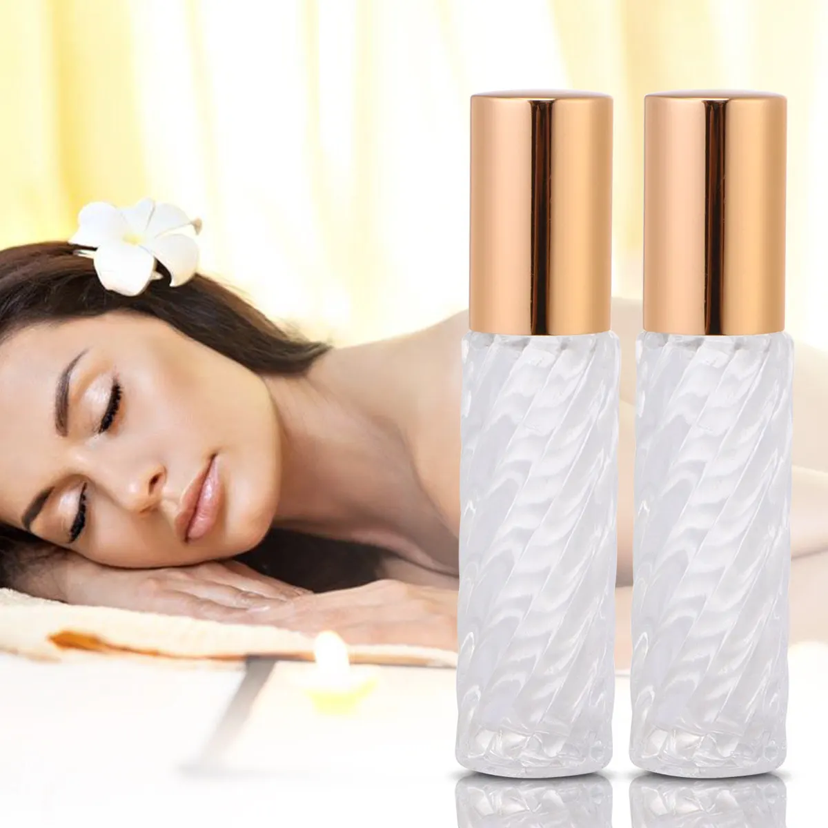 10Pcs Glass Roll-on Bottles Essential Oil Roller Portable Refillable Perfume Containers Travel Makeup Bottle 5Ml Leakproof view 4