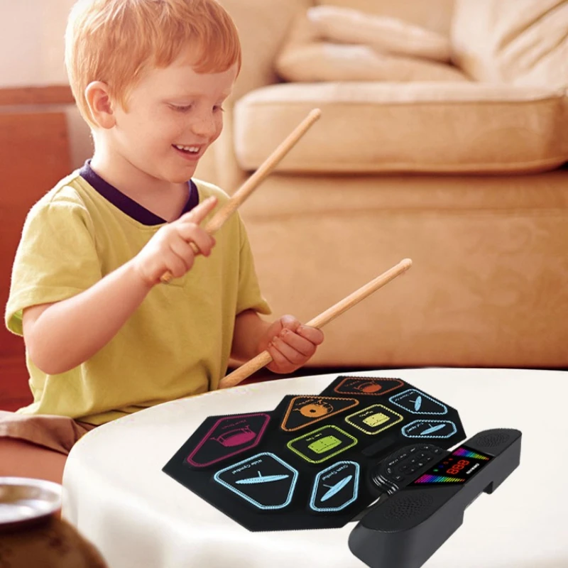 Foldable Portable Hand Roll Electronic Drum Beginner's Introduction Professional Edition Adult Home Practice Children's Drum Set