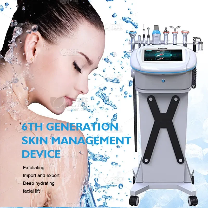 Máquina de cuidado Facial multifunción de oxígeno y agua a precio de fábrica, máquina de salón de martillo frío y caliente con elevación de iones galvánicos