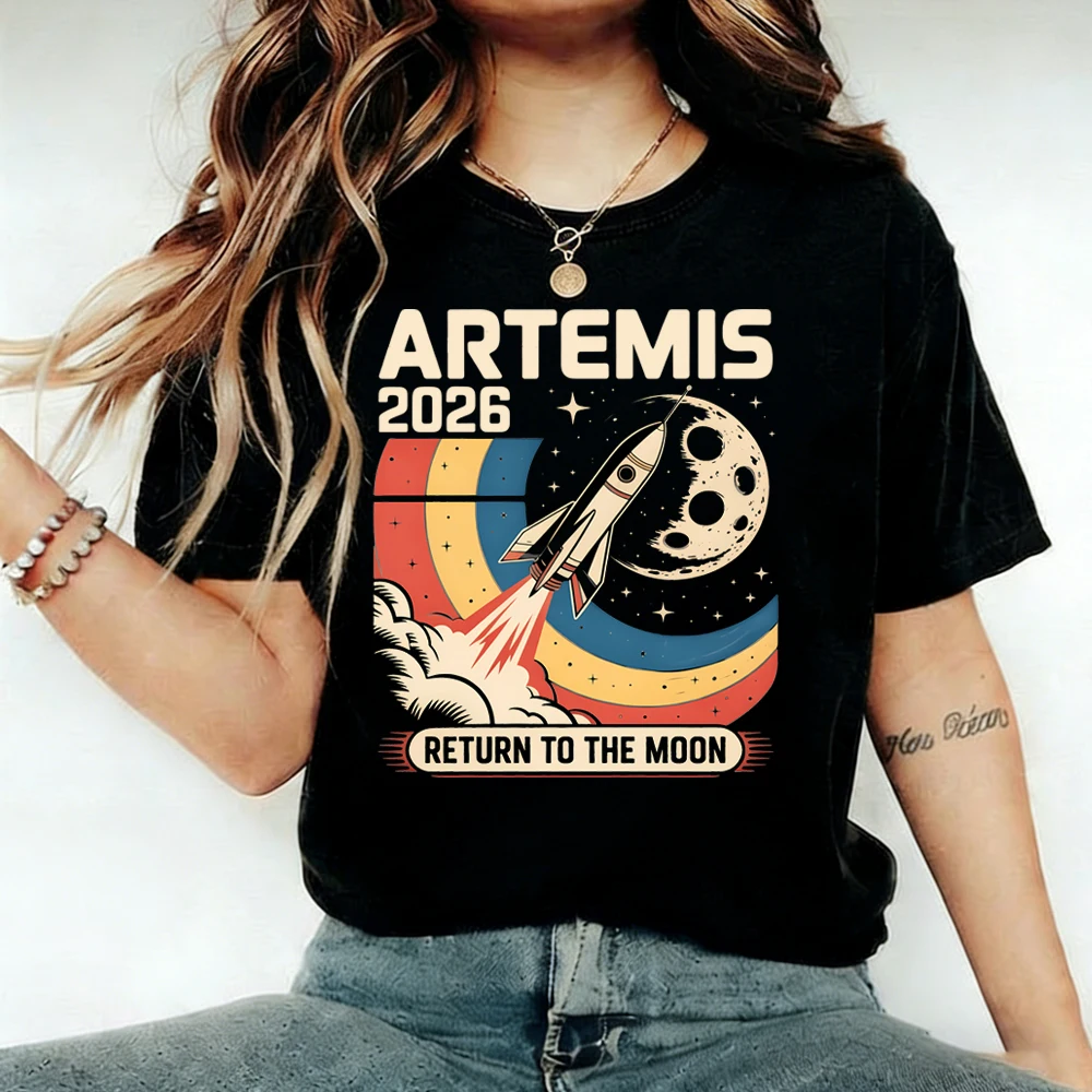 Artemis-2 T-Shirt Return To The Moon Space Exploration Graphic T Shirt Moon Mission Astronomy Lover Tees Cool Retro Hipster Tops