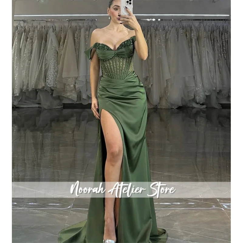 Vestido de gala personalizado, lujosos vestidos de noche para mujer para ocasiones especiales, decoración de cuentas de sirena, vestidos de graduación