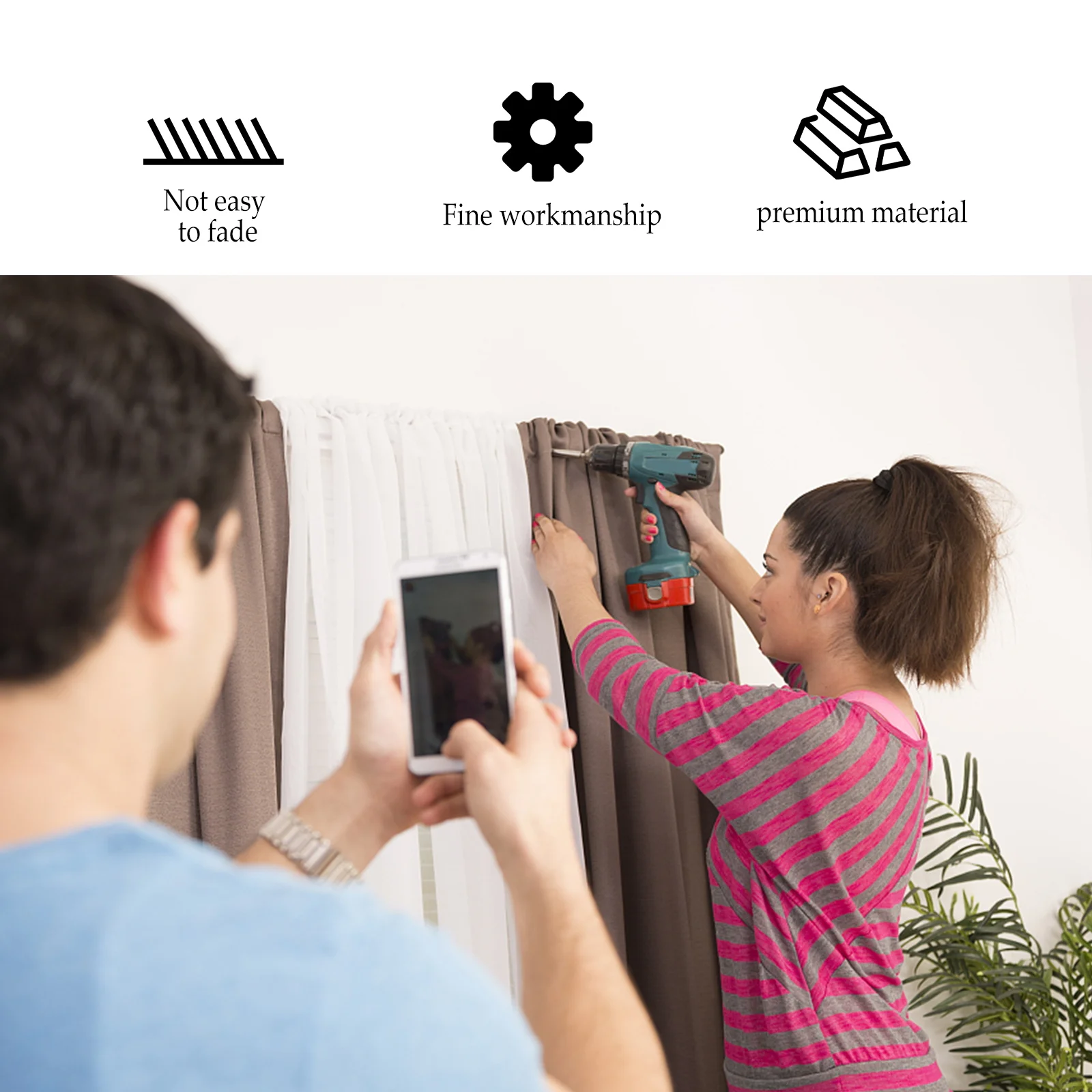 

20Pcs Stainless Steel Curtain Rod End Sealing Plug Rustproof Easy Install Home Decor Curtain Rod End Plug