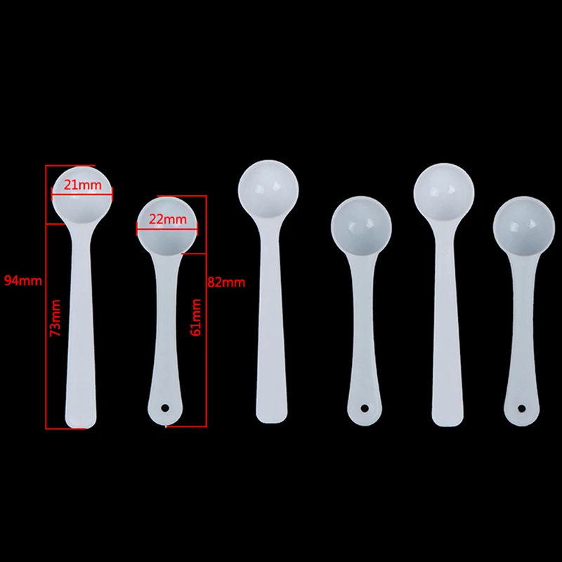 20Pcs 1g Measuring Spoon Gram Scoop Food Baking Medicine Milk Powder White Plastic 1ml Small Quantitative Spoon home accessories