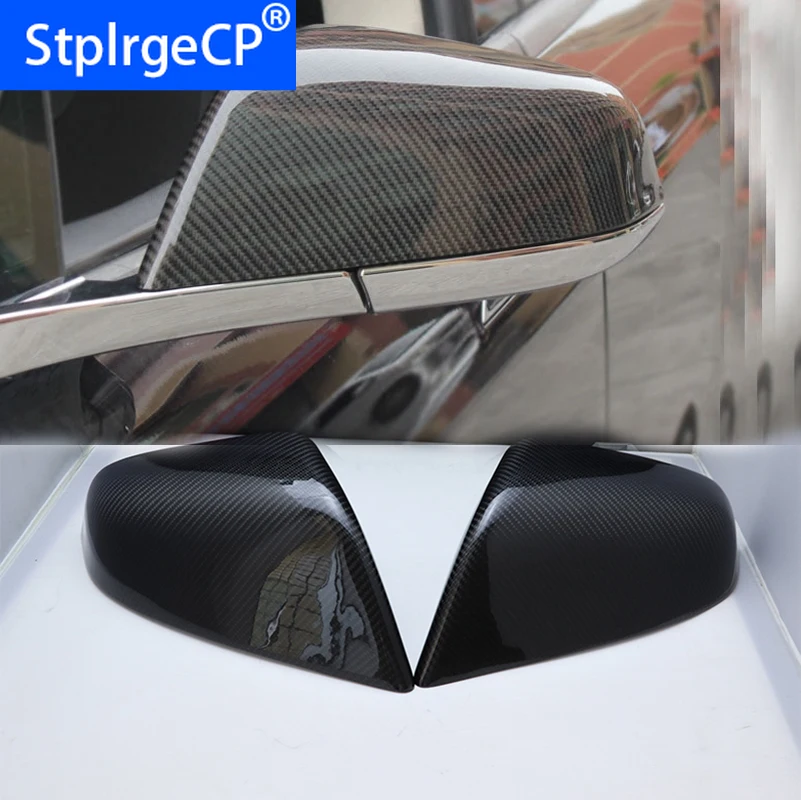 

100% Real Carbon fiber mirror cover For Tesla model S 60 70 P85 P90D 4 door sedan rear view mirror cover gloss black 2014 - 2020