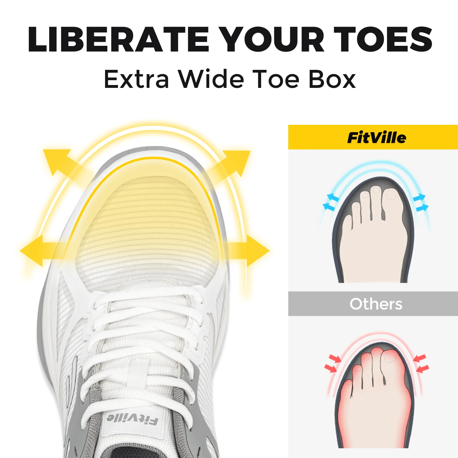 FitVille Men's Tennis Shoes Extra Wide Toe Gym Pickleball Shoes for Men Casual Sport Sneakers Walking Shoes Arch Support Autumn