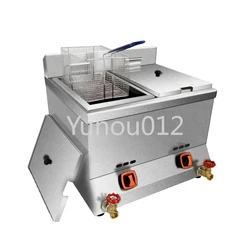 Hot sale stainless steel double 12L deep tank table top Gas Fryer HY-78