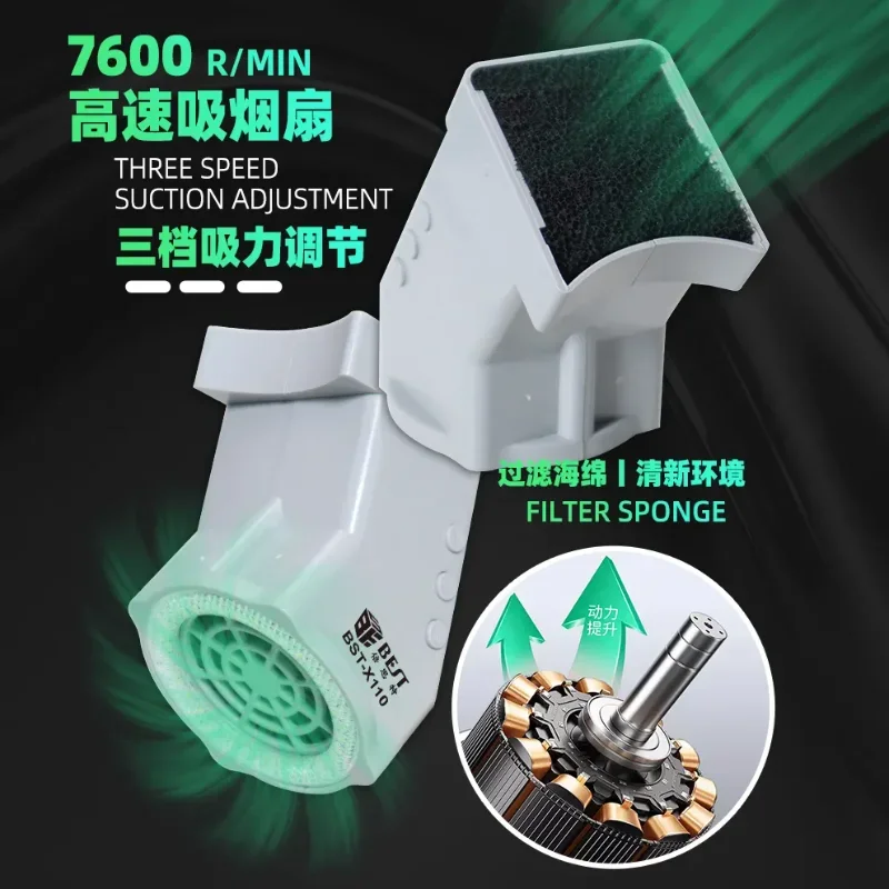 Ventilador de escape de BST-X110 con luz para microscopios, dispositivo de soldadura ajustable para fumar, iluminación LED para reparación de teléfonos móviles, el mejor
