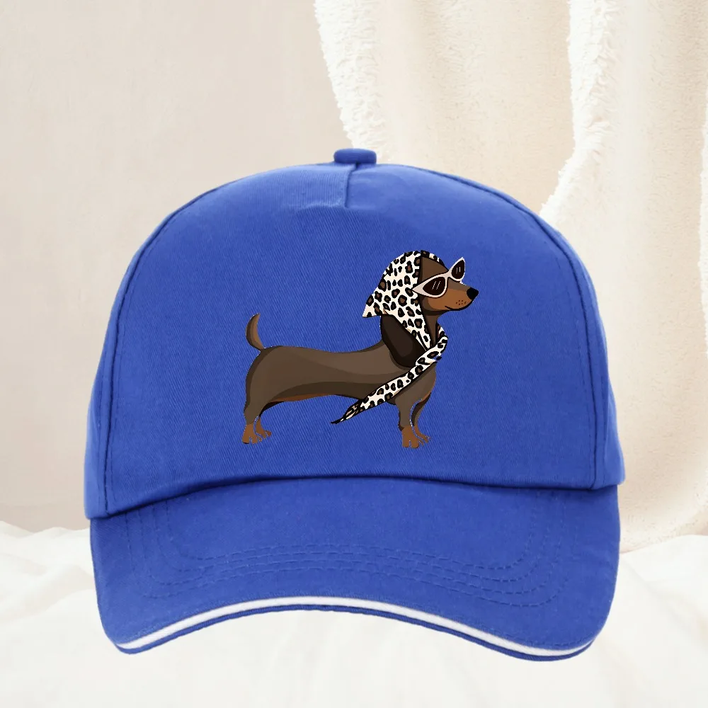 Cute Dachshund leopard print Print Baseball Cap Men Women Vintage Washed Cotton Adjustable Dad Hat Pet Lover Sun Hat 3